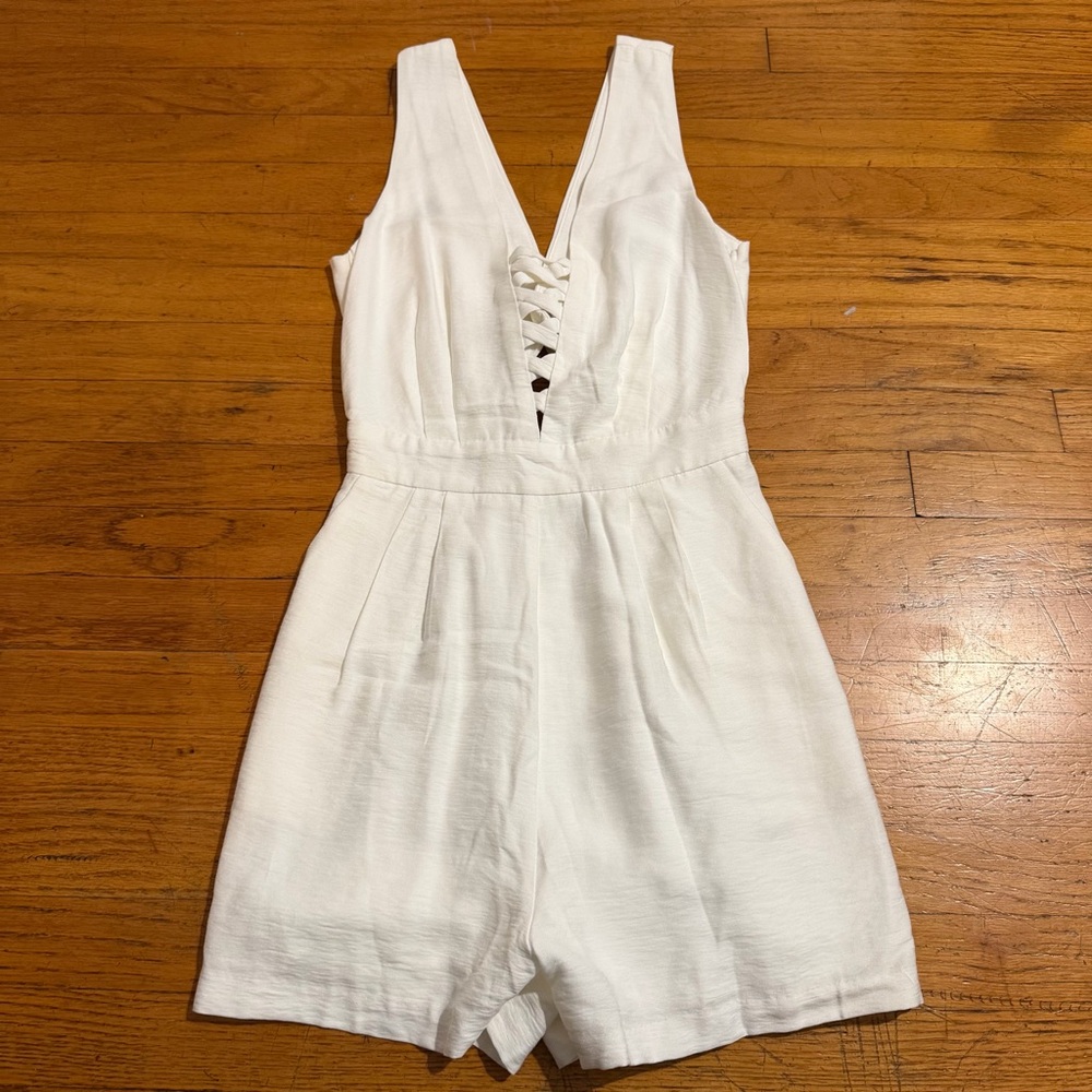 Greylin White Sleeveless Romper